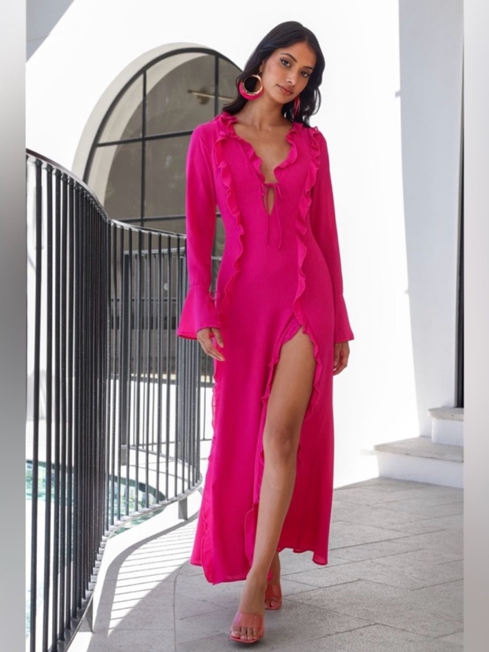 NEW Runaway The Label Small Oxana Long Sleeve Maxi Cocktail Evening Dress $115